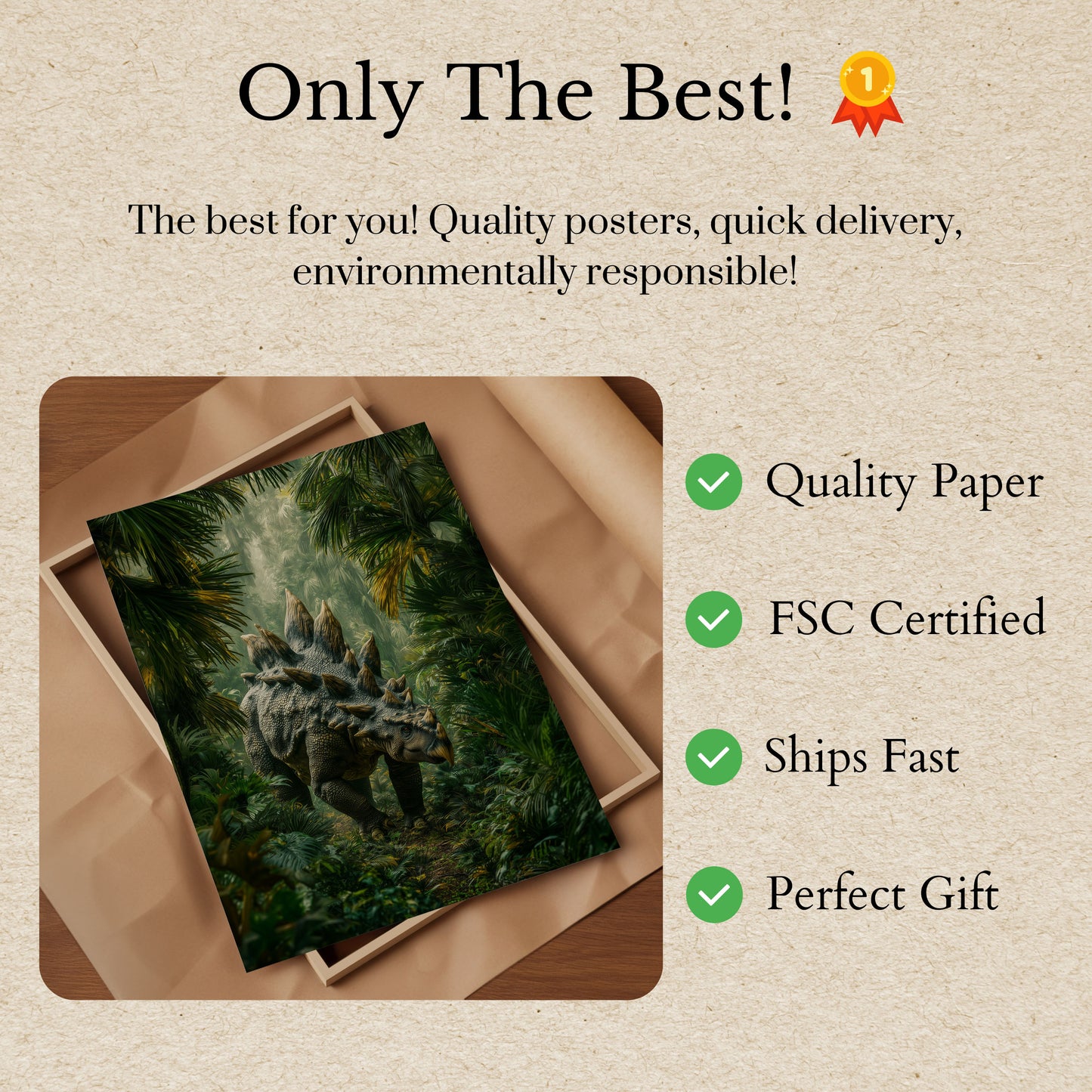 Prehistoric Stegosaurus Forest Poster