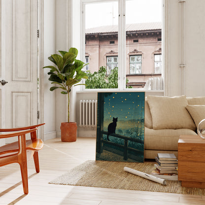 Kat stirrer på Sommerfugle Plakat