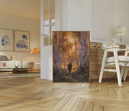 Warrior in Golden Forest Poster