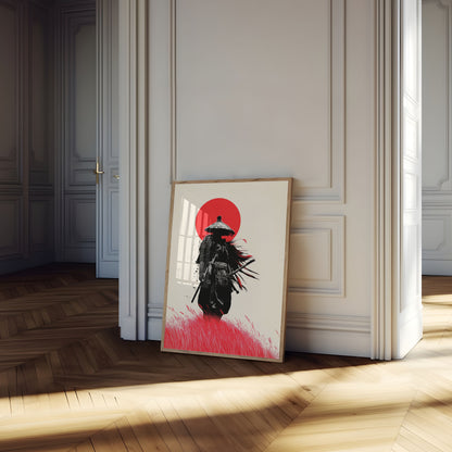 Samurai Stigende Solnedgang Plakat