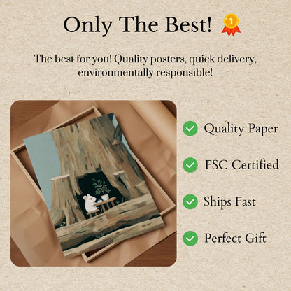 Mouse in Hollow Tree Poster