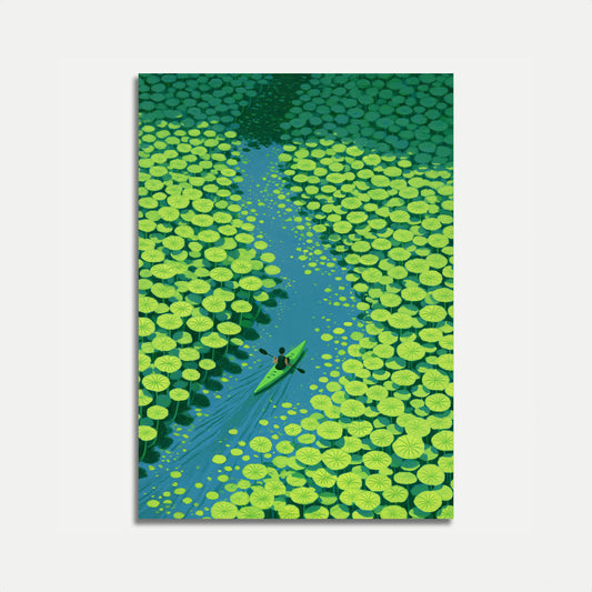 Póster: Kayak entre nenúfares