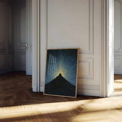Digitaler Berg-Sonnenaufgang-Poster
