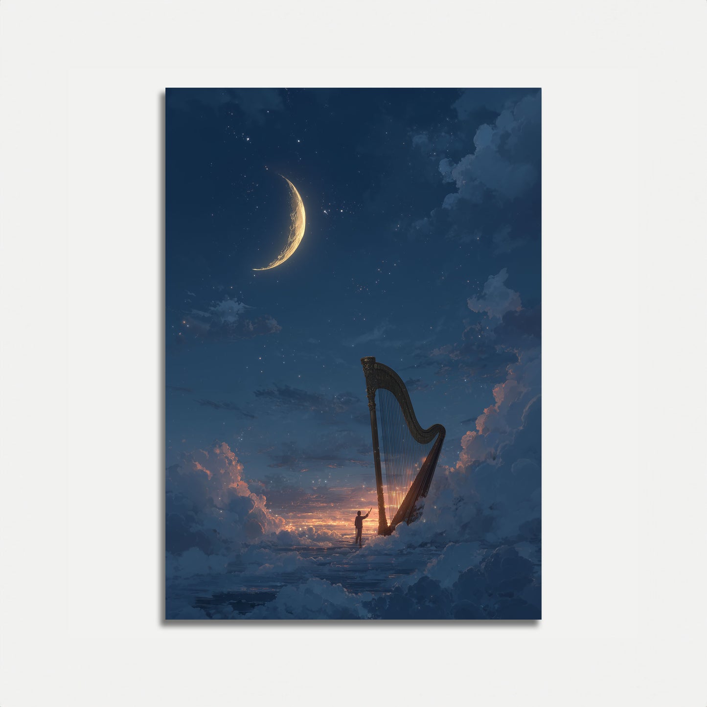 Celestial Harp Moonlight Poster