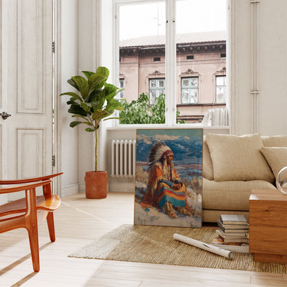 Mountain Chief Winter Scene Poster