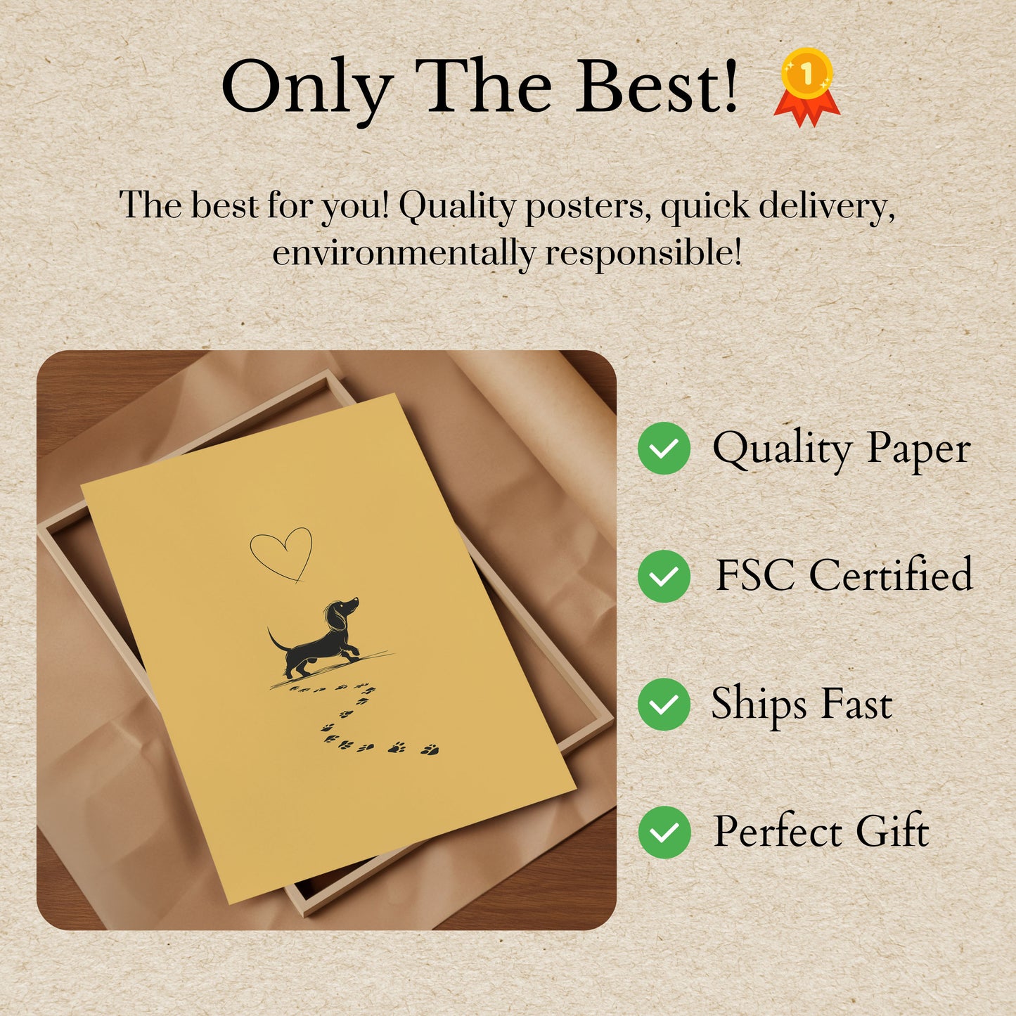 Loving Dachshund Paw Prints Poster