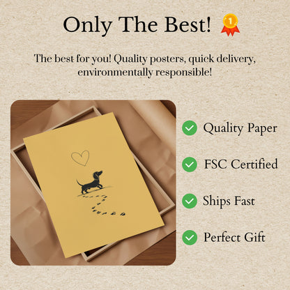 Loving Dachshund Paw Prints Poster