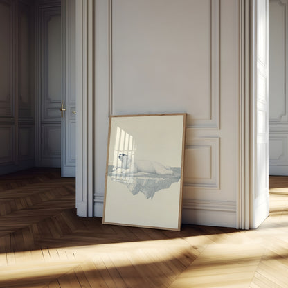 Póster genial de oso polar sobre hielo