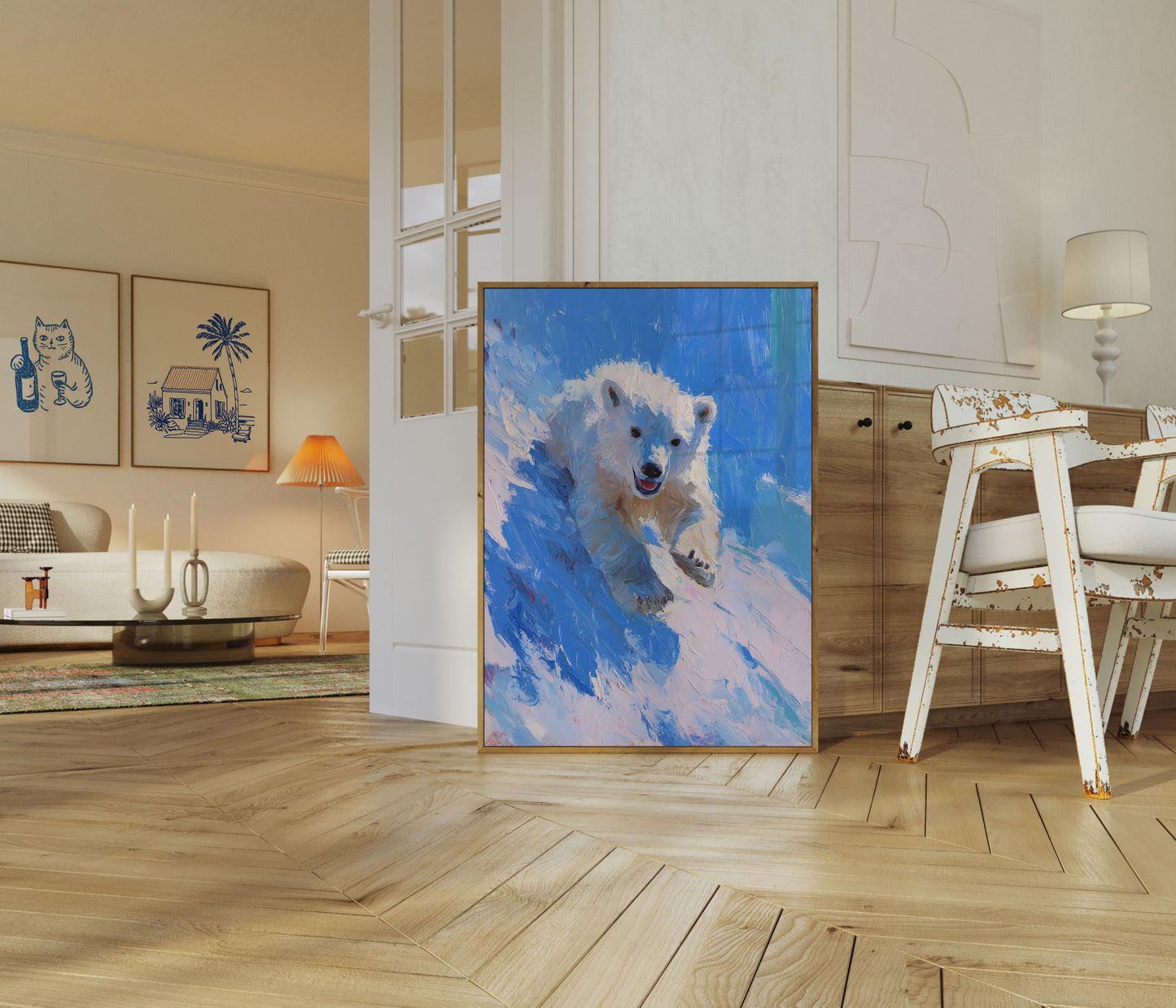 Polar Bear in Snow Poster