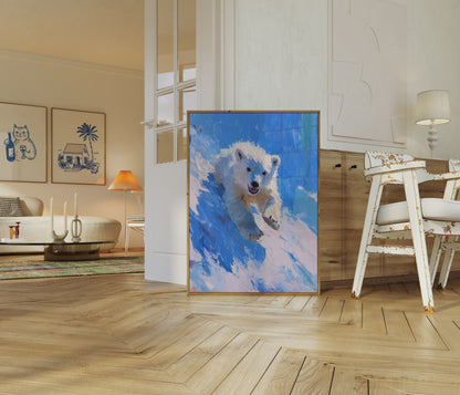 Polar Bear in Snow Poster