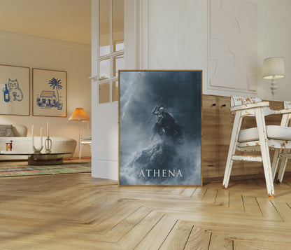 Athena Goddess Storm Warrior Poster