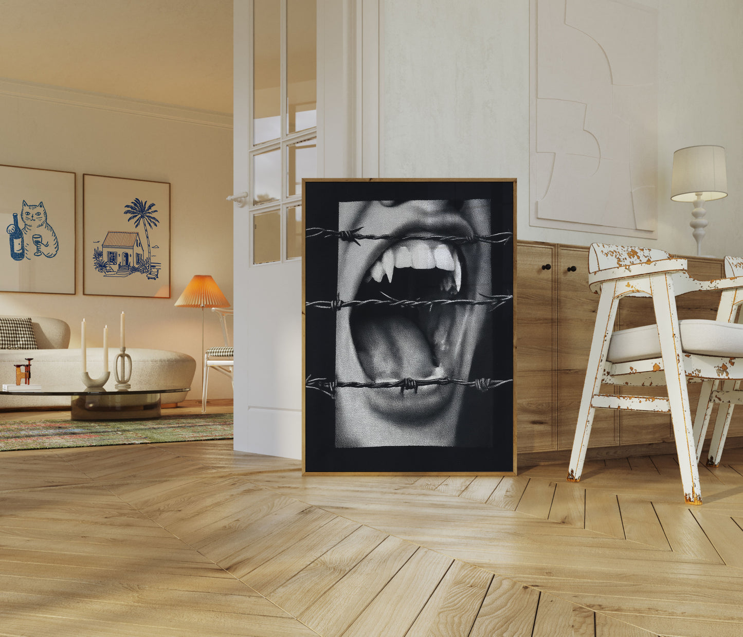 Fangs and Barbed Wire Poster