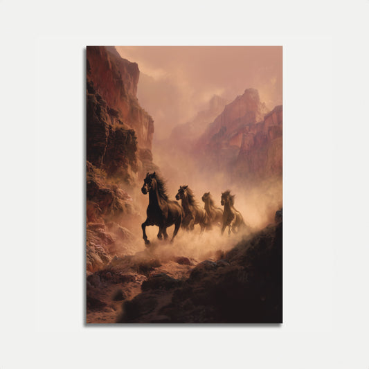 Wild Horses Mountain Escape Poster