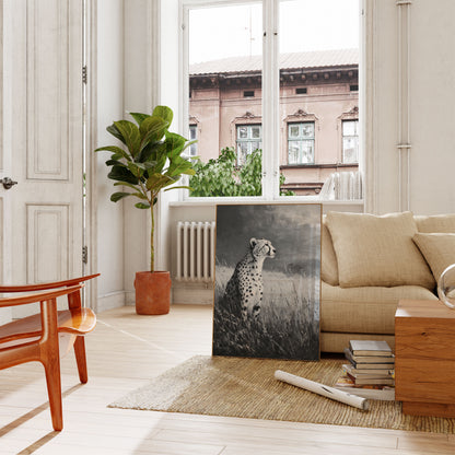 Póster del majestuoso guepardo en la naturaleza