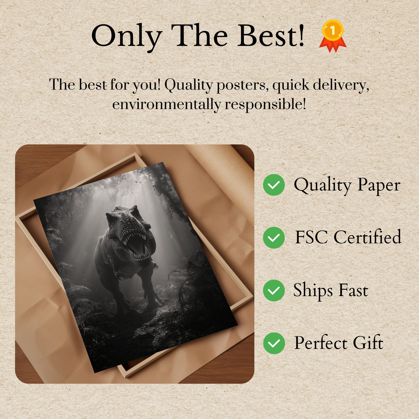 Póster del dinosaurio depredador primigenio