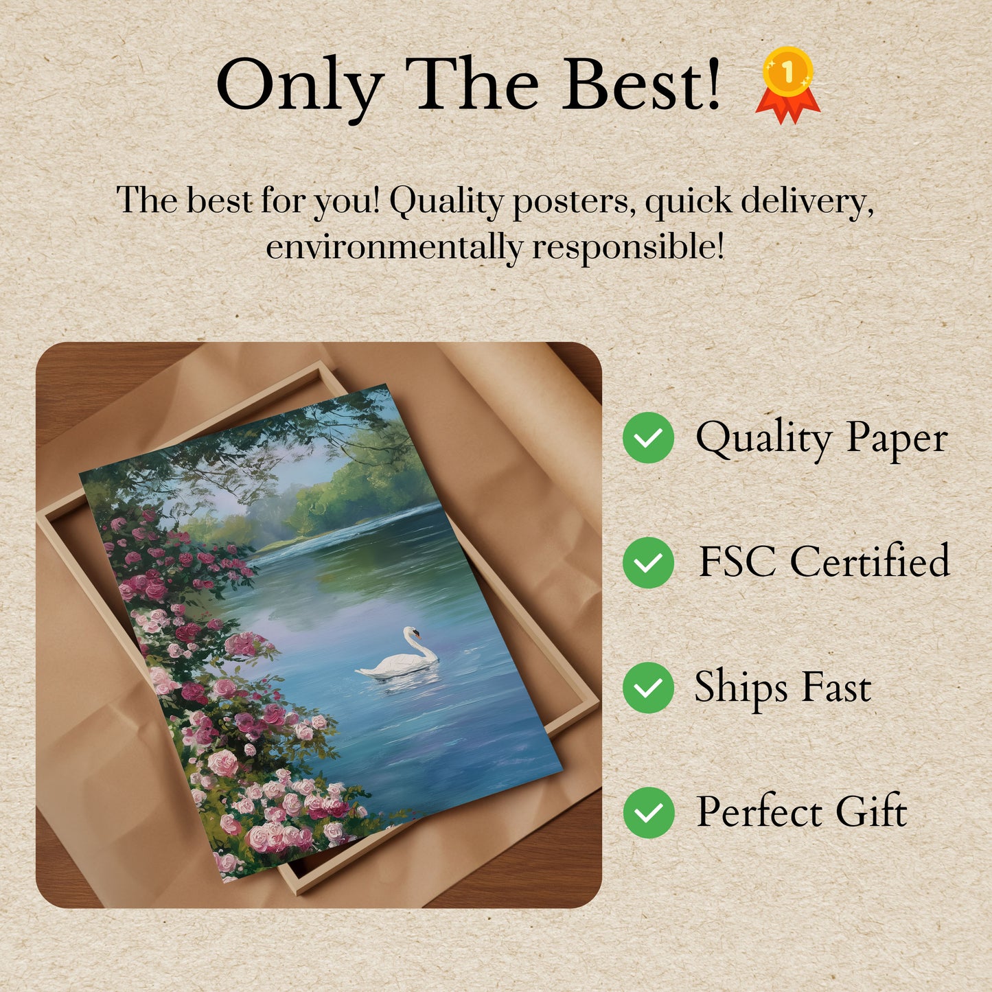 Serene Swan Lake Poster