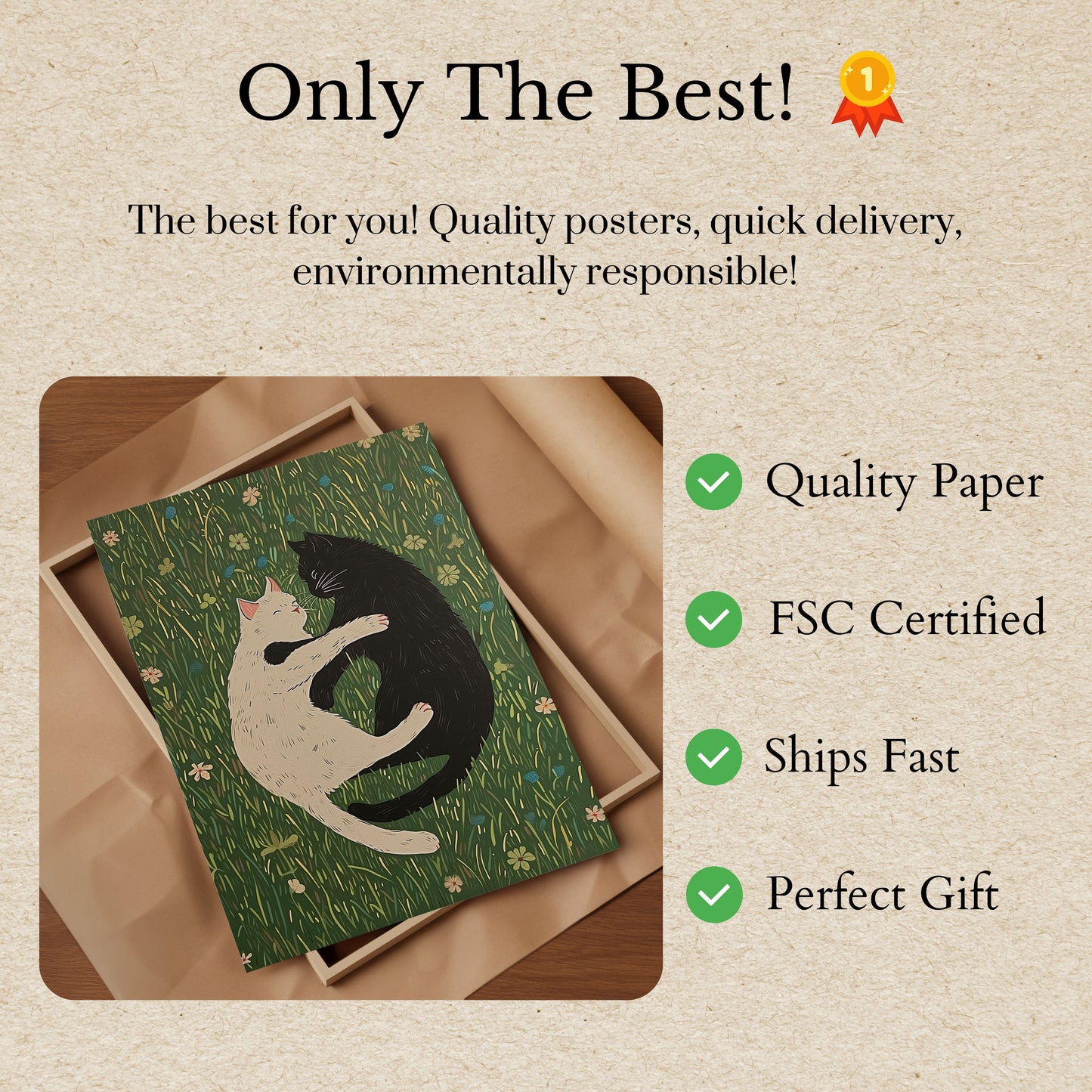 Póster de tiernos compañeros felinos