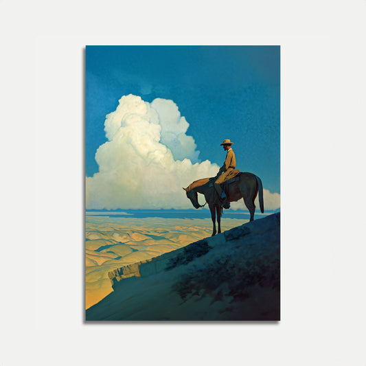 Lone Rider Desert Horizon Poster