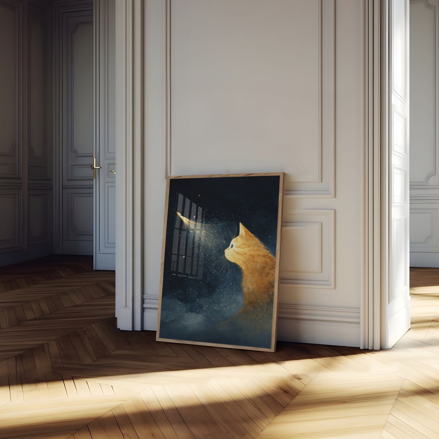 Starry Cat Dreams Poster