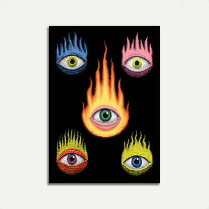 Surreal Flaming Eyes Poster