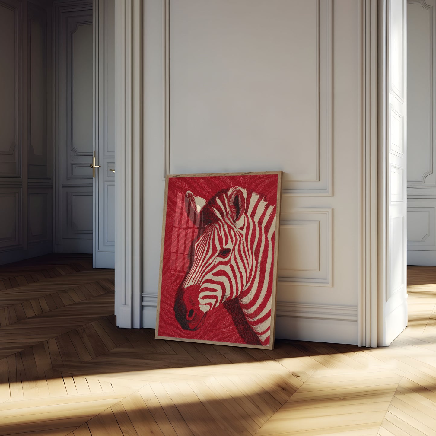 Red Zebra Stripes Art Poster
