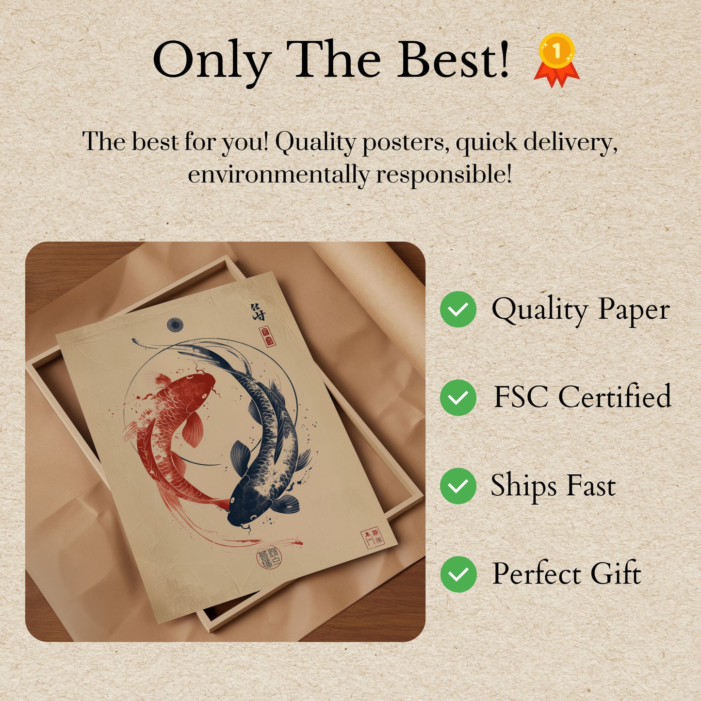 Harmonie von Yin und Yang Koi Poster