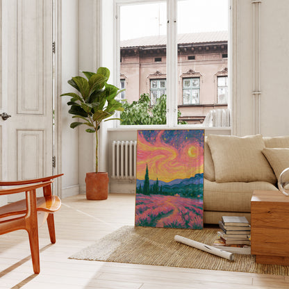 Starry Night Lavender Field Poster