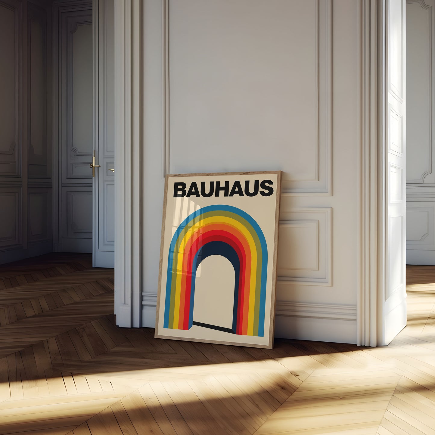 Bauhaus Geometric Arch Poster