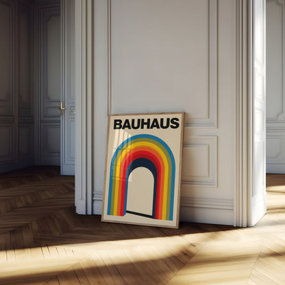 Bauhaus Geometric Arch Poster