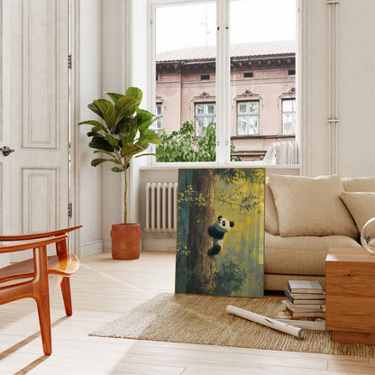 Póster del bosque del panda trepador