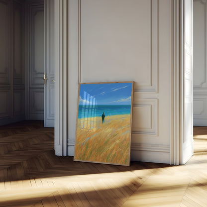 Solitary Figure by the Sea Poster