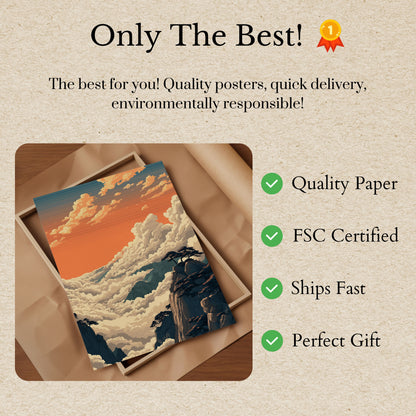 Mountain Peak Above Clouds Poster