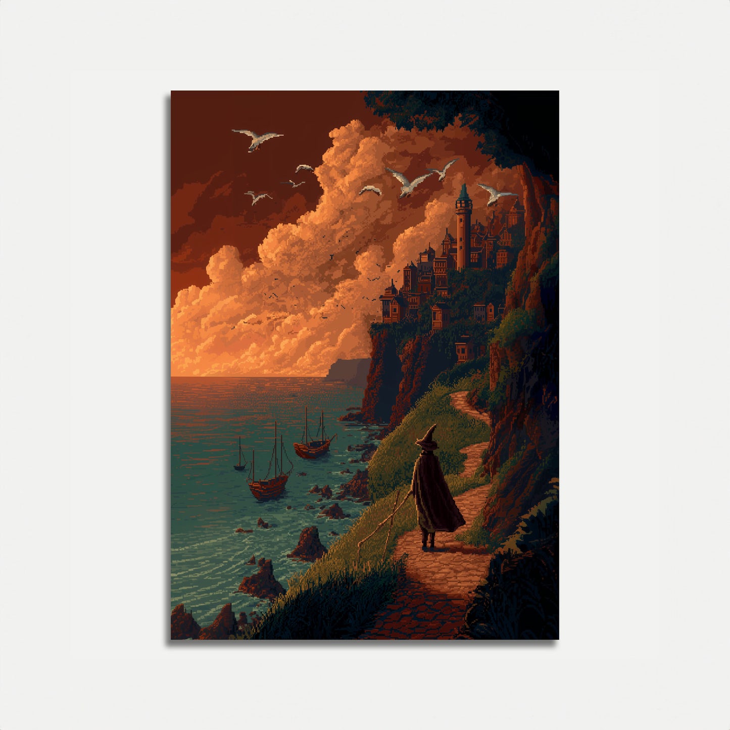Medieval Castle Coastal Adventure Poster