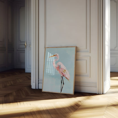 Delicate Pink Heron Poster