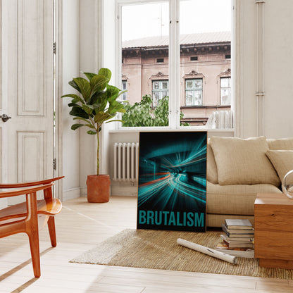Brutalist Architecture Light Trails Poster