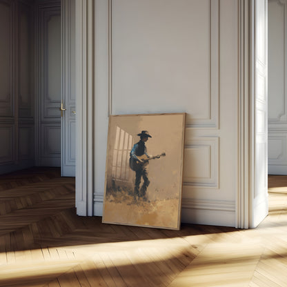 Ensam Cowboy Gitarrposter