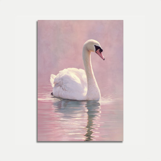 Póster elegante de cisne blanco