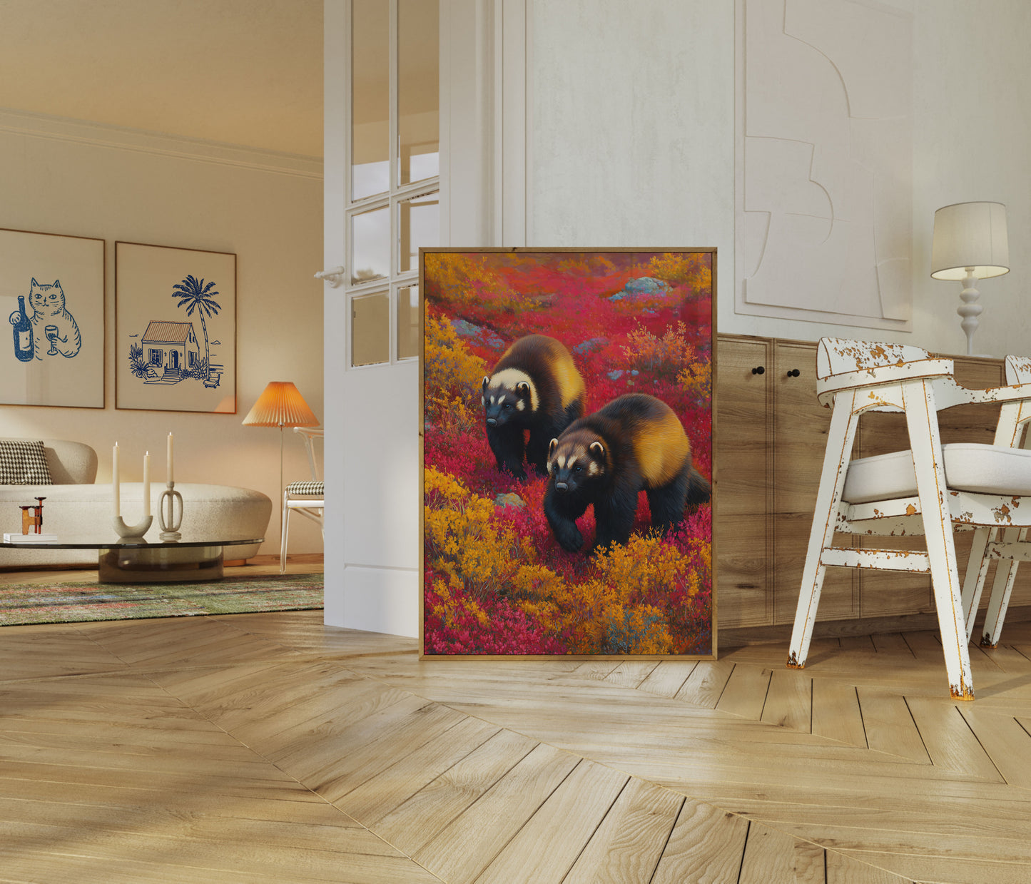 Wolverines in Autumn Wildflowers Poster

Verjers i efterårets vildblomster plakat