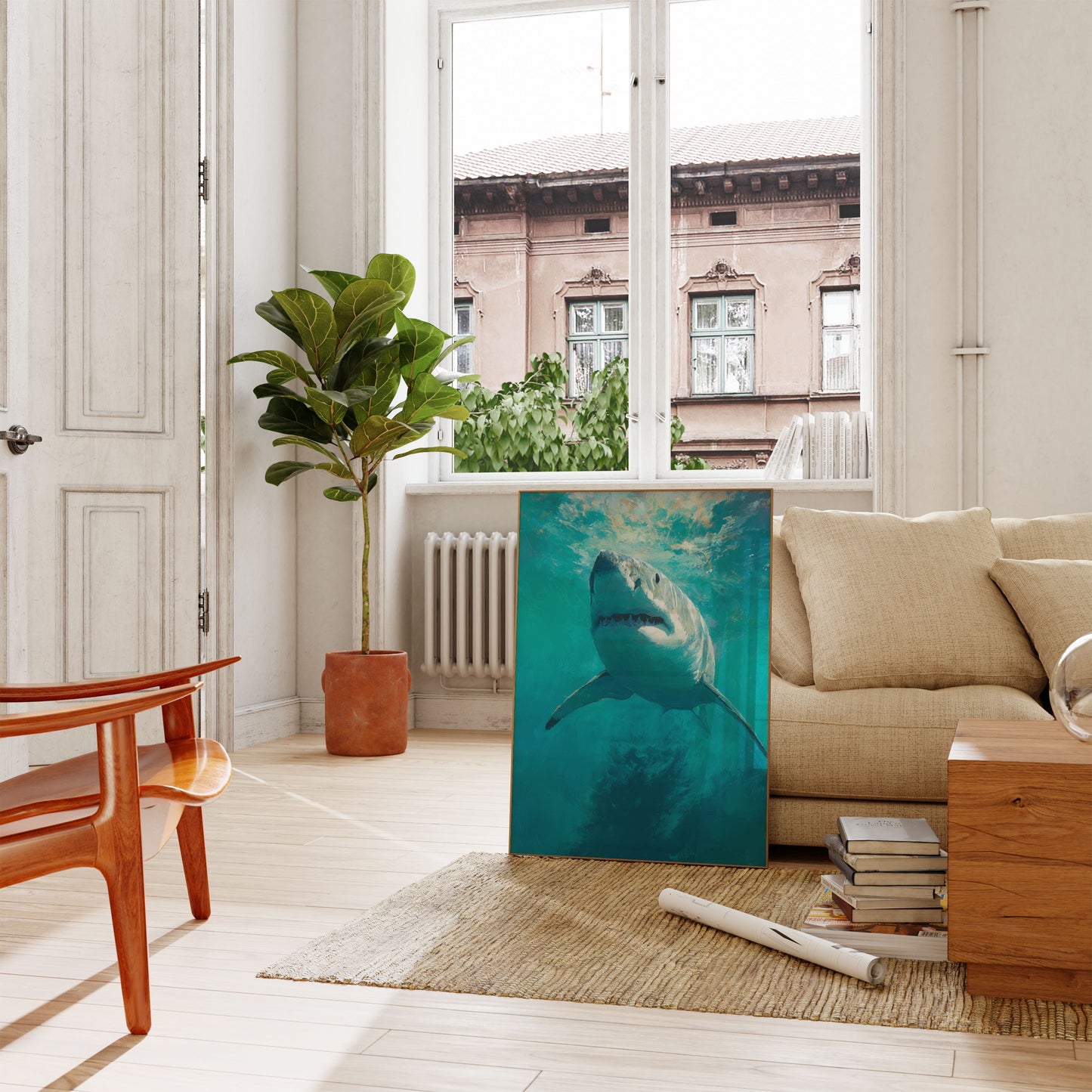 Stor Hvid Hai Oceanplakat