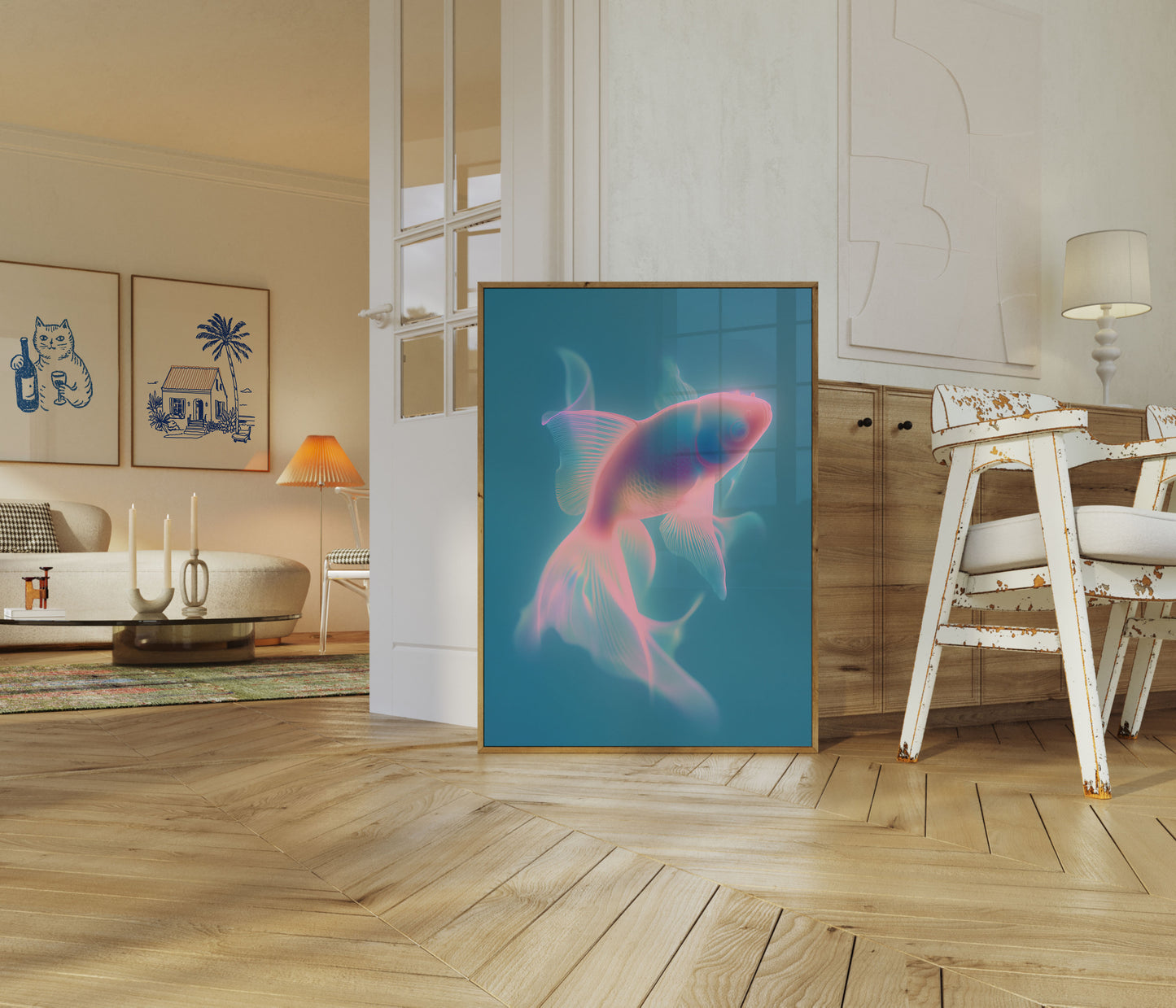 Ethereal Goldfish Dreams Poster