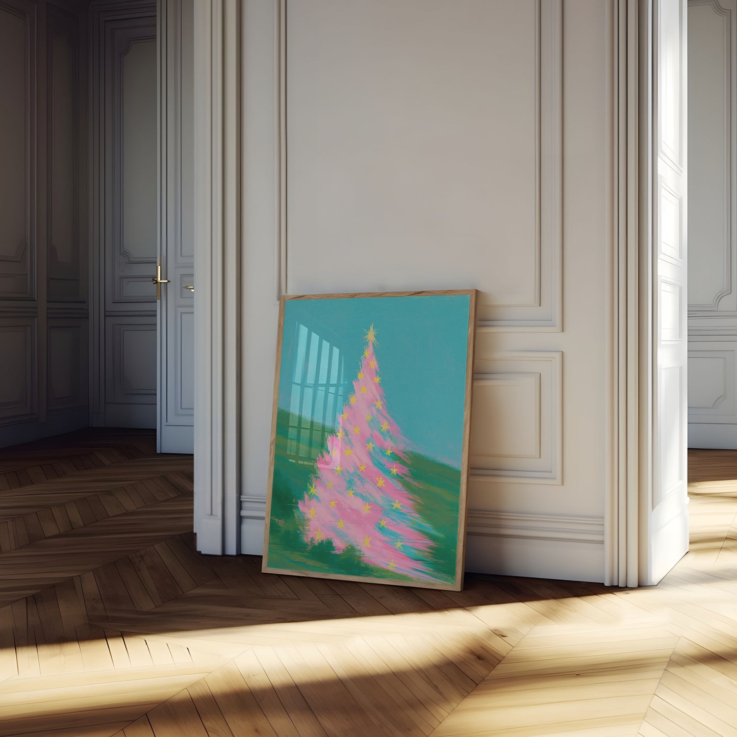 Pink Christmas Tree Poster