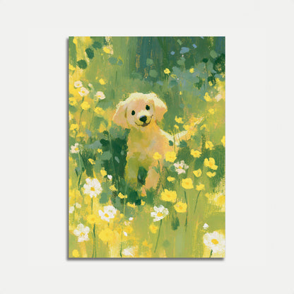 Golden Retriever in Wildflower Meadow Poster