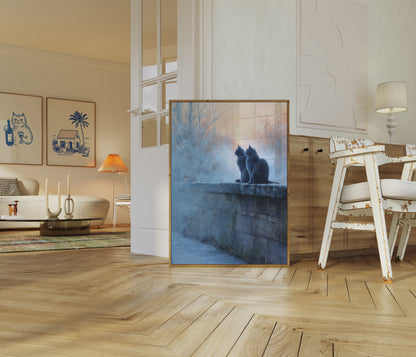 Cats by Frozen Waters Poster