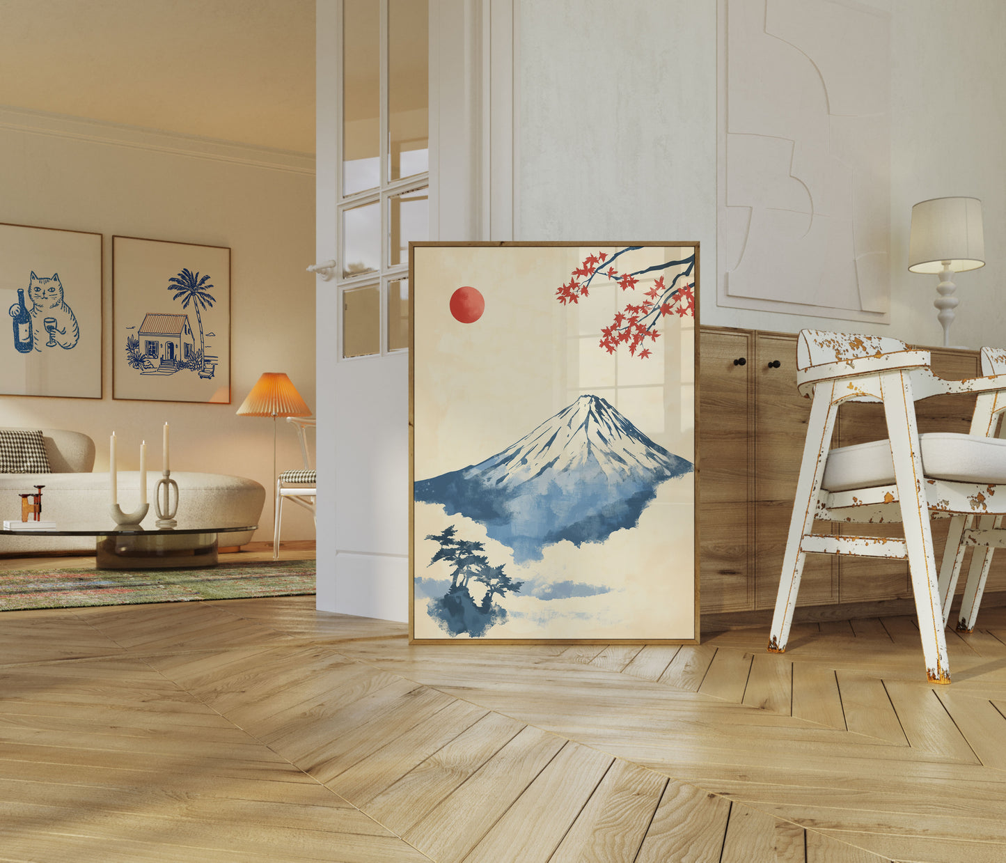Póster de Flor de Cerezo del Monte Fuji