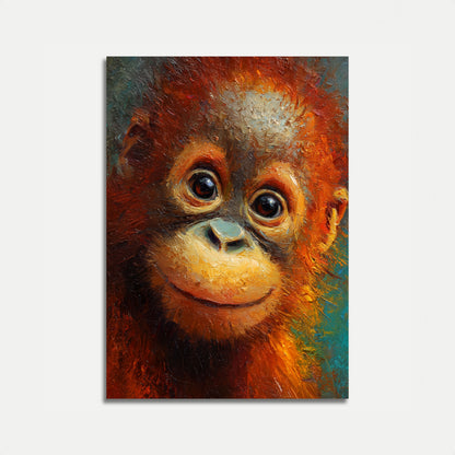 Plakát s výraznou tváří orangutana