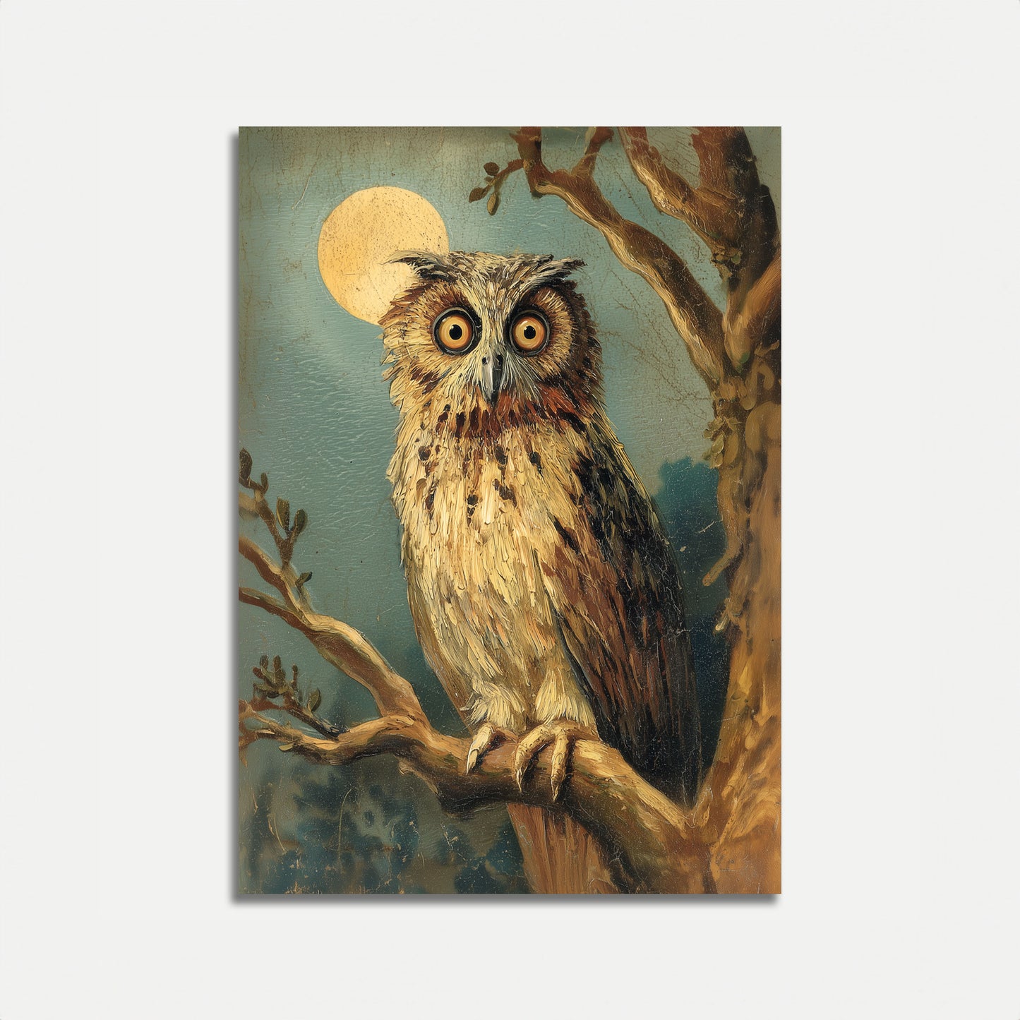 Nocturnal Owl Moonlight Poster