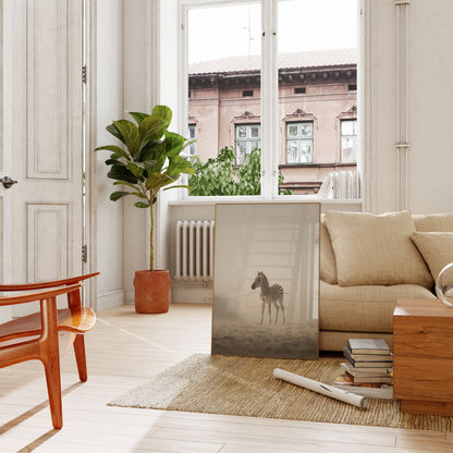 Solitary Zebra Desert Poster