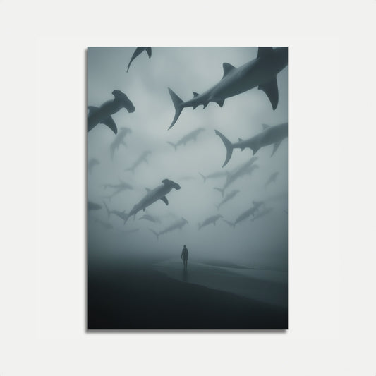 Póster de tiburones sobre Lone Walker