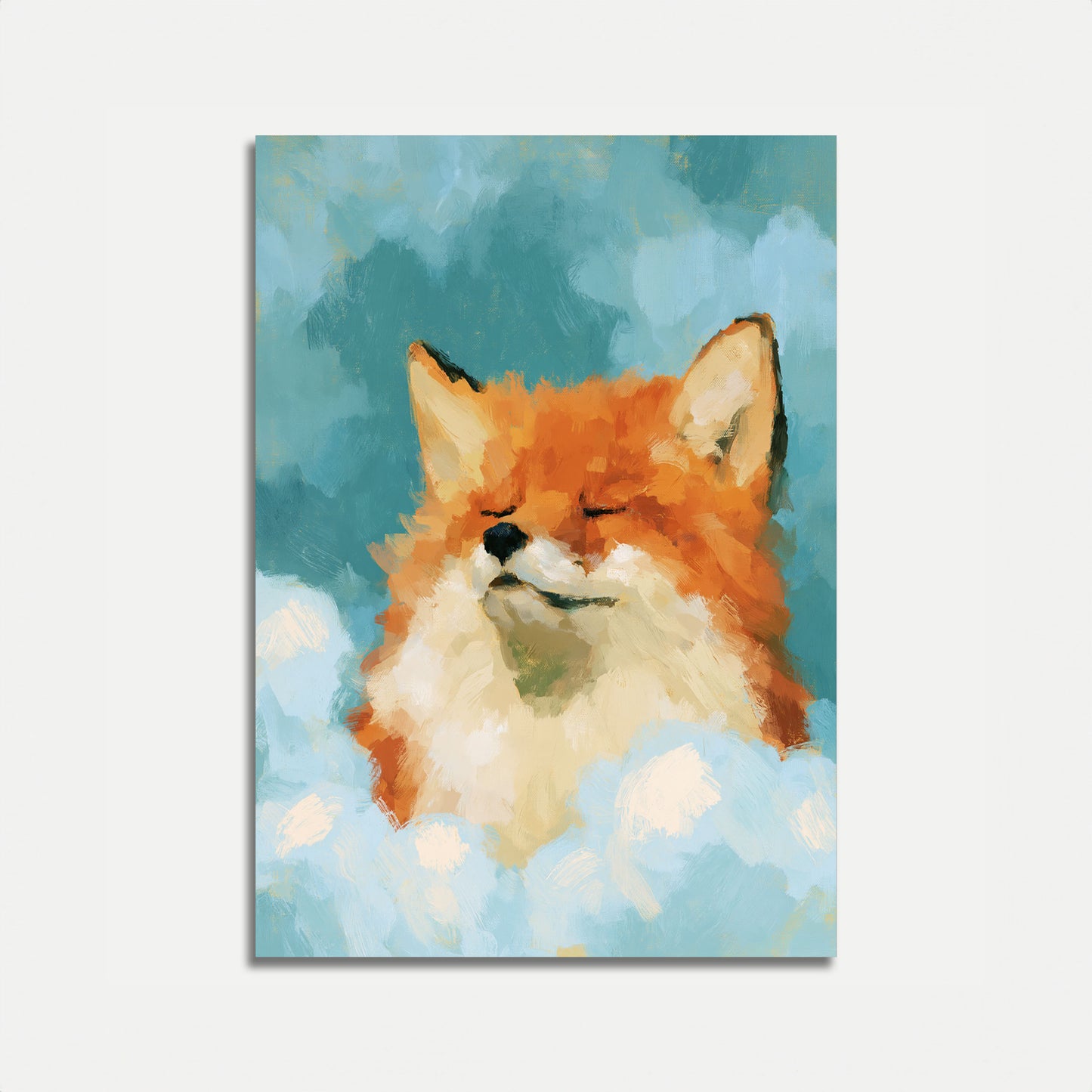 Peaceful Fox in Clouds Poster