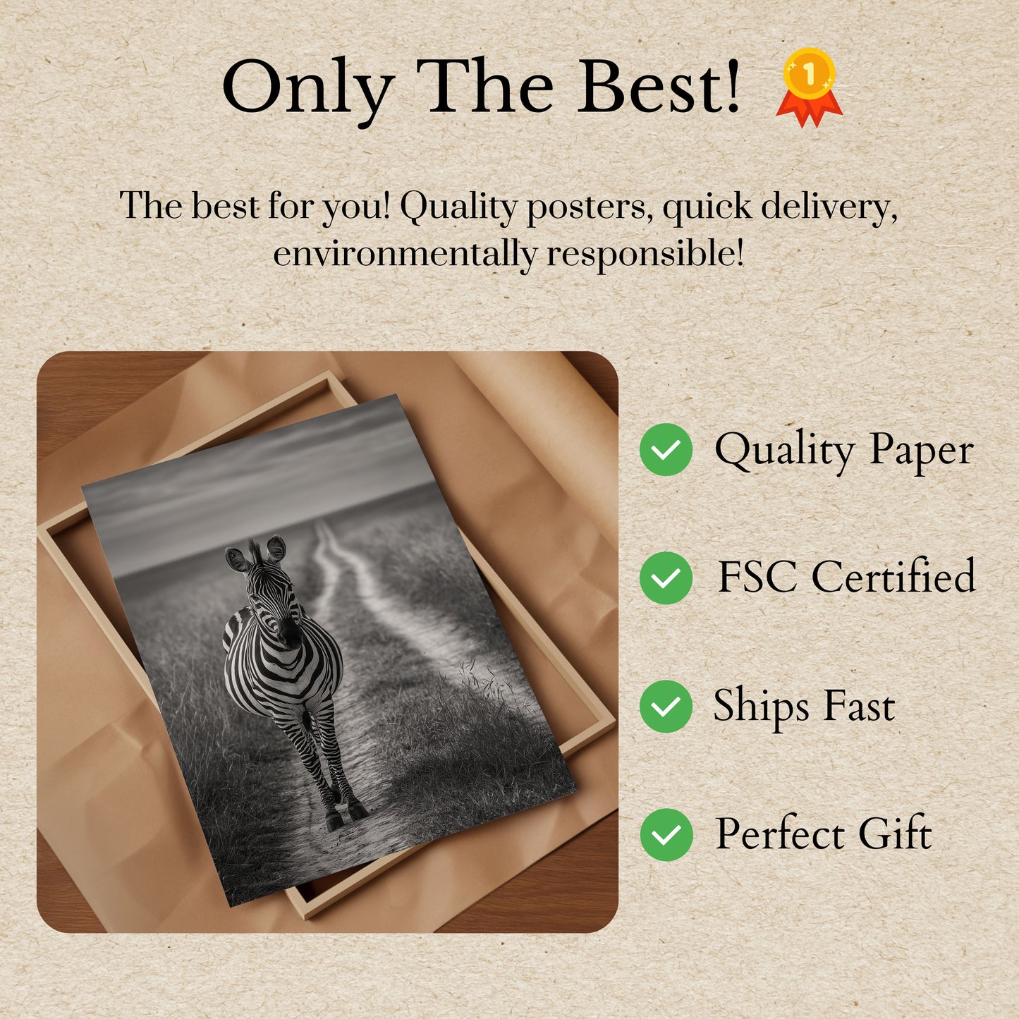 Solitary Zebra Wilderness Poster